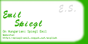 emil spiegl business card
